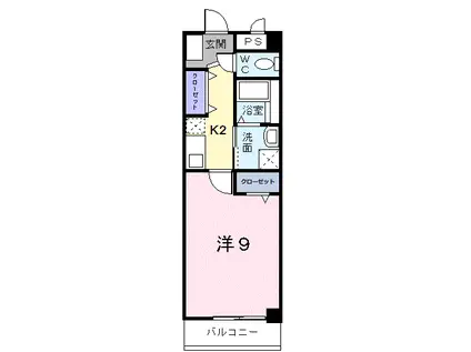 プラシード倉敷(1K/6階)の間取り写真