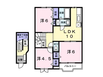 ワールドハピネスA(3LDK/2階)の間取り写真