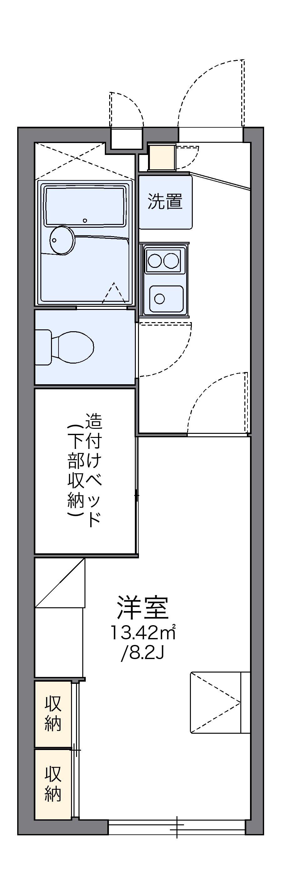 レオパレス漣 2(1K/1階)の間取り写真