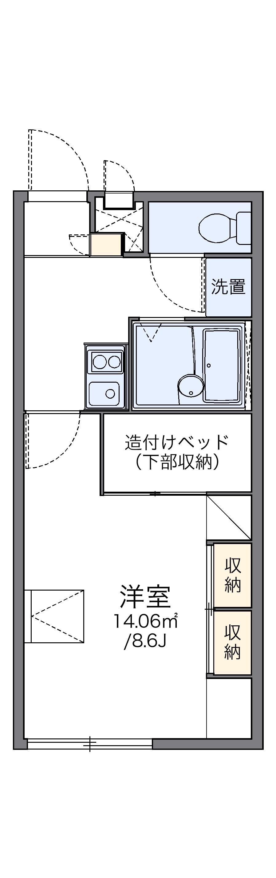 レオパレスAITHER(1K/1階)の間取り写真