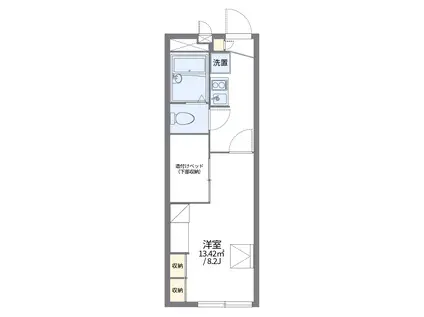 レオパレス金岡東町(1K/2階)の間取り写真