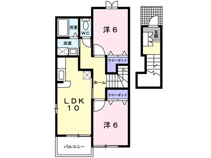 ビッグベア-B(2LDK/2階)の間取り写真