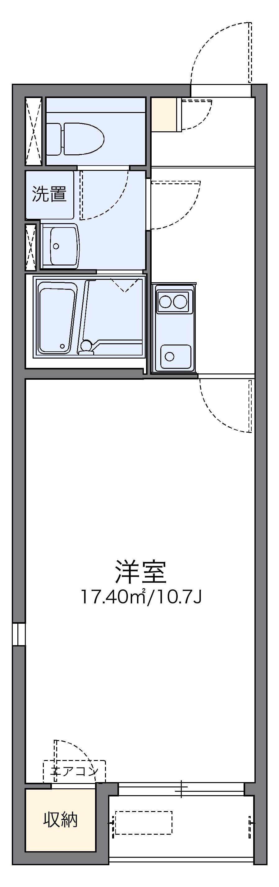 レオネクストルミエールⅡ(1K/1階)の間取り写真