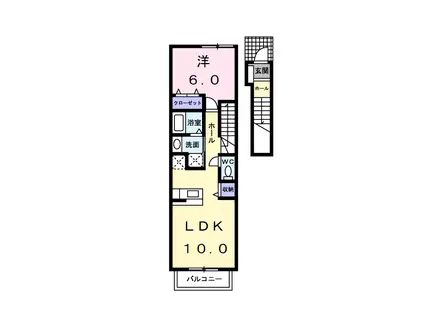 ア・ラ・モードⅡ(1LDK/2階)の間取り写真