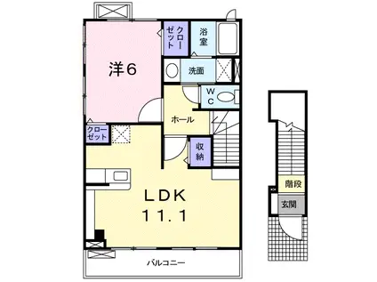 REVE(1LDK/2階)の間取り写真