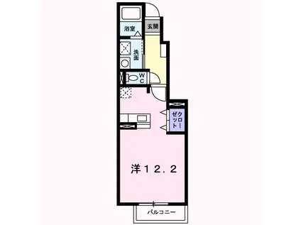 メゾン・ド・ソレイユA(ワンルーム/1階)の間取り写真