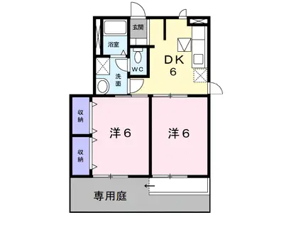 グランヴィア片島(2DK/1階)の間取り写真