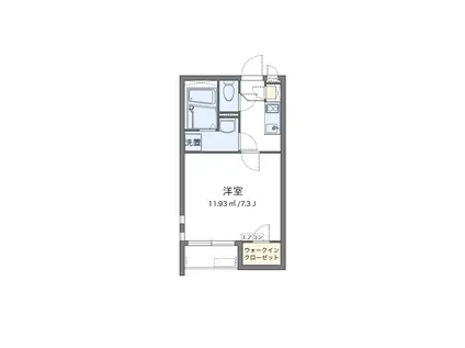 クレイノ沖(1K/1階)の間取り写真
