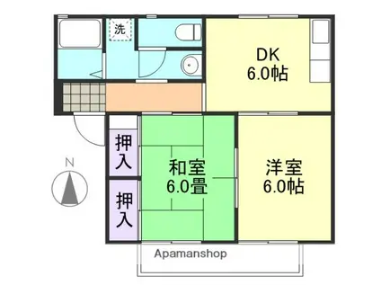 スナンカマール長山 B(2DK/1階)の間取り写真