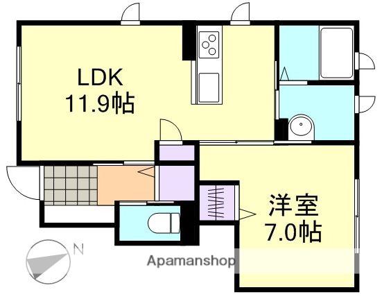 グリナージュⅡ(1LDK/1階)の間取り写真