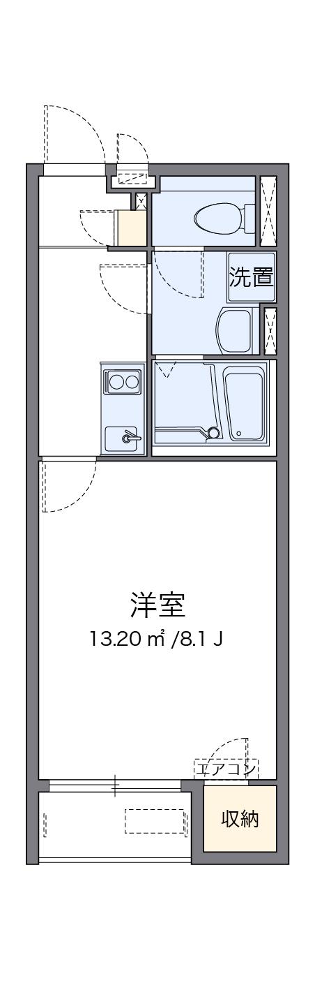 クレイノいずえ(1K/1階)の間取り写真