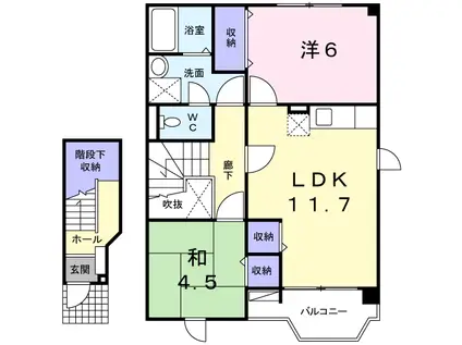 グランエトワールB(2LDK/2階)の間取り写真