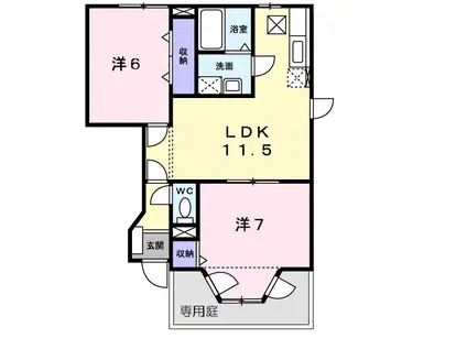 マスカット若宮(2LDK/1階)の間取り写真
