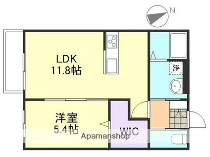 ソレイユみそらⅢ(1LDK/2階)の間取り写真
