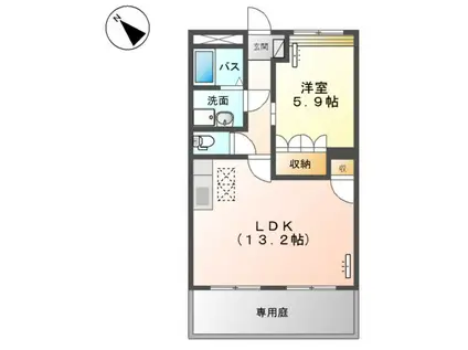 ドリームウイング(1LDK/1階)の間取り写真