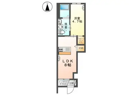 シャリテ(1LDK/1階)の間取り写真