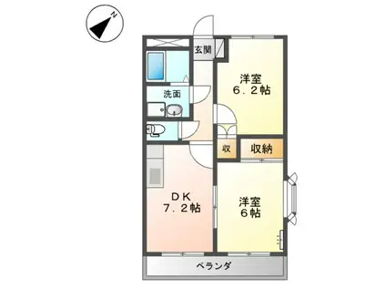 グーズベリー(2DK/1階)の間取り写真