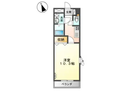 ライブフォース(1K/2階)の間取り写真