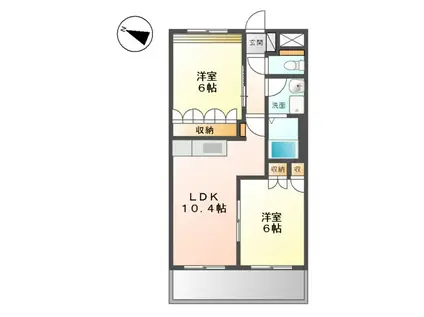 リビュール・エスポアA棟(2LDK/2階)の間取り写真