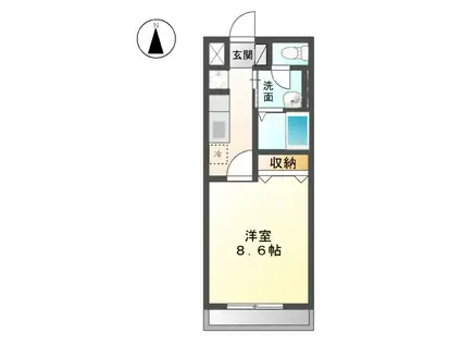 シェルルききょう(1K/2階)の間取り写真