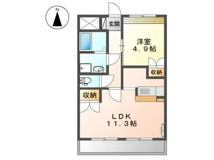 エルガーデン白石(1LDK/2階)の間取り写真