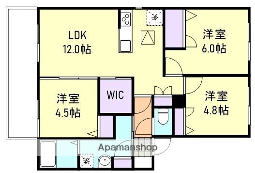 ル・クール C(3LDK/2階)の間取り写真