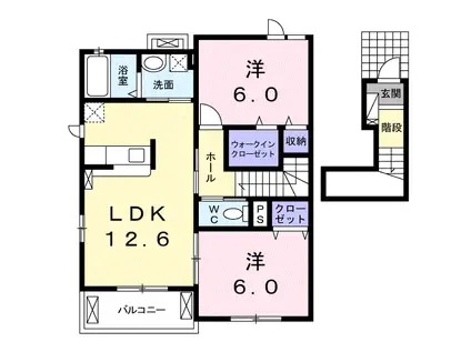 リアン 3(2LDK/2階)の間取り写真
