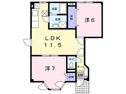 サントピアジュノー(2LDK/1階)の間取り写真