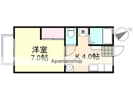 ボナール竹内 A-(1K/2階)の間取り写真