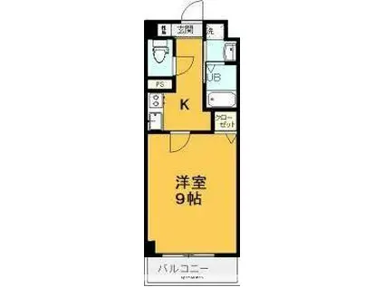 マリベール多聞(1K/2階)の間取り写真