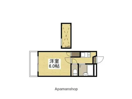 総社中央レジデンス(1K/2階)の間取り写真