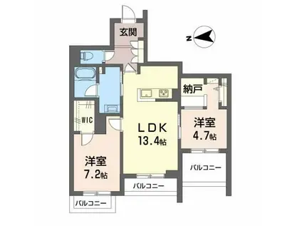 グレースヒル(2LDK/2階)の間取り写真