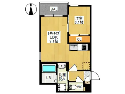 REGALEST GRACE 富町レガリスト グレイス トミマ(1LDK/1階)の間取り写真