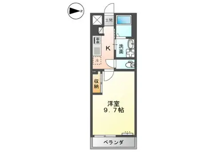 ガーデン(1K/2階)の間取り写真