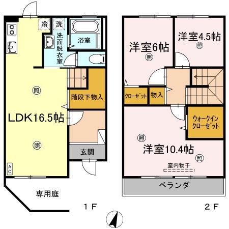 グレイスホーム A棟(3LDK)の間取り写真