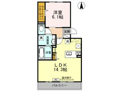 セブンシーズ(1LDK/1階)の間取り写真