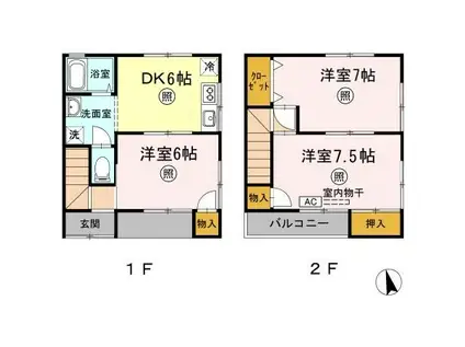 フリージア倉敷(3DK)の間取り写真