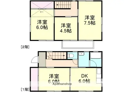 水島臨海鉄道 水島駅 徒歩9分 2階建 築27年(4DK)の間取り写真