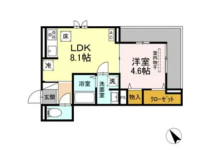 セイル瀬戸(1LDK/1階)の間取り写真