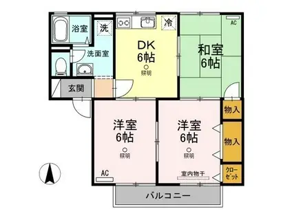 セジュールMK(3DK/2階)の間取り写真