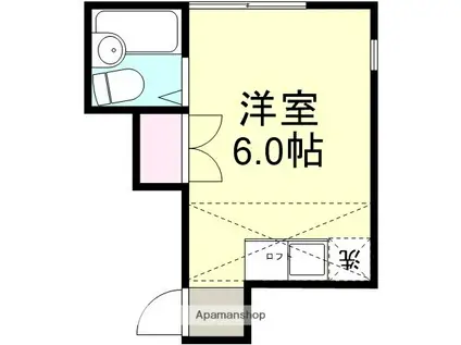 ヴィラ鶴新田 弐番館(ワンルーム/1階)の間取り写真