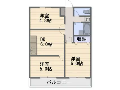 ローズガーデン延友(3DK/3階)の間取り写真