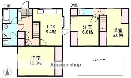 山陽本線 中庄駅 徒歩5分 2階建 築43年(3DK)の間取り写真