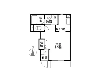リアン (1K/1階)の間取り写真