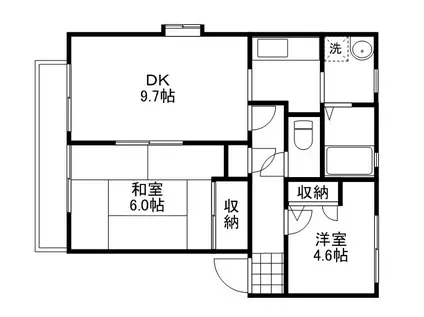 グレースタウンE(2LDK/1階)の間取り写真