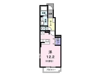 メゾン アグリーアブル(ワンルーム/1階)の間取り写真
