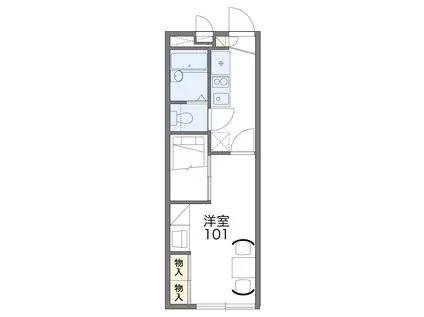 レオパレスWILL(1K/2階)の間取り写真