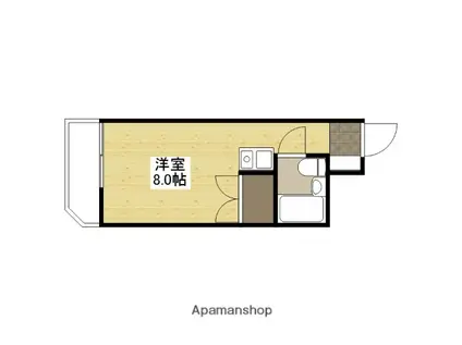 レジデンス十日市(ワンルーム/6階)の間取り写真