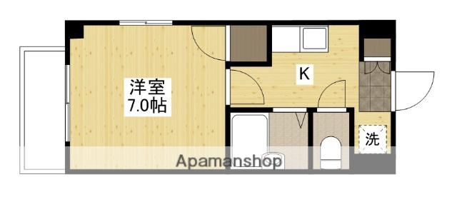 シャローム村岡(1K/2階)の間取り写真