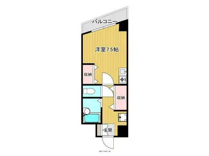 橋本ビル(ワンルーム/1階)の間取り写真